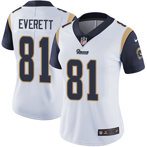 Nike Rams #81 Gerald Everett White Women's Stitched NFL Vapor Untouchable Limited Jersey